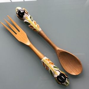 Ceramic Salad Serving Utensils from Sorrento Italy